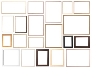 Image of Set of many different frames isolated on white