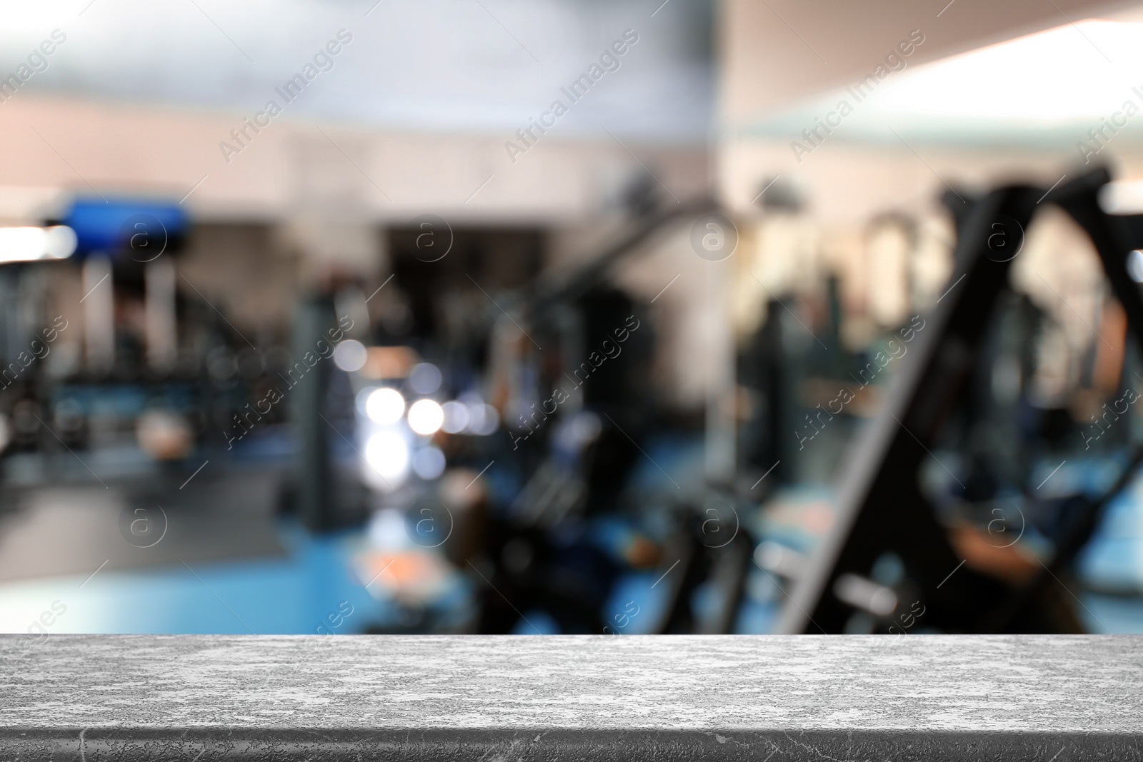 Image of Empty stone surface in modern gym interior