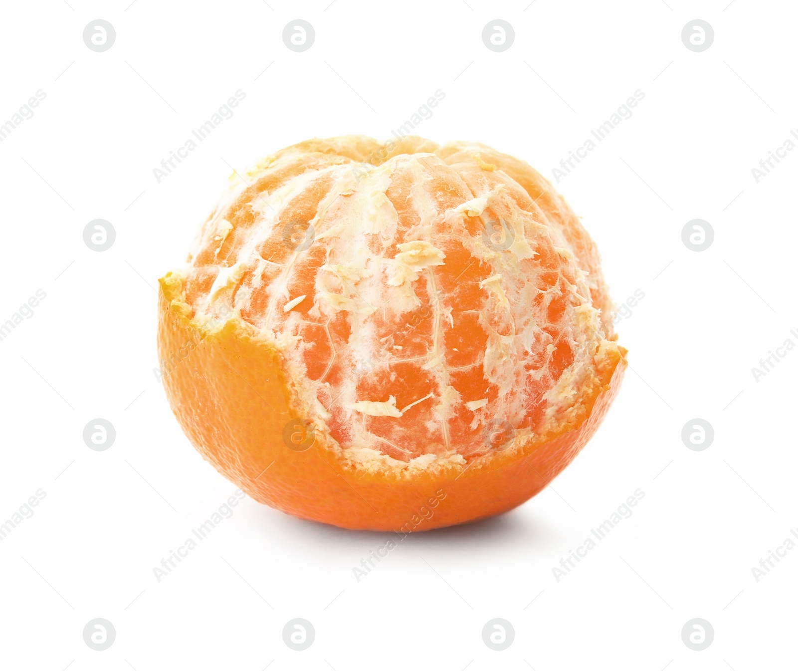 Photo of Whole fresh ripe tangerine on white background