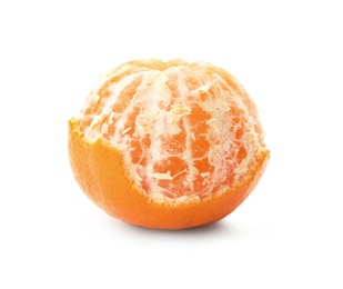 Photo of Whole fresh ripe tangerine on white background