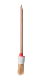 Photo of New paint brush on white background. Decorating tool