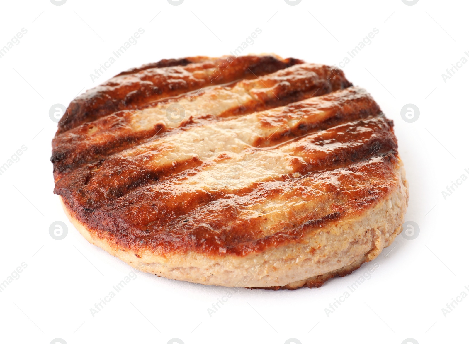 Photo of Tasty grilled burger cutlet isolated on white