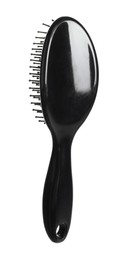 Photo of New stylish hair brush isolated on white