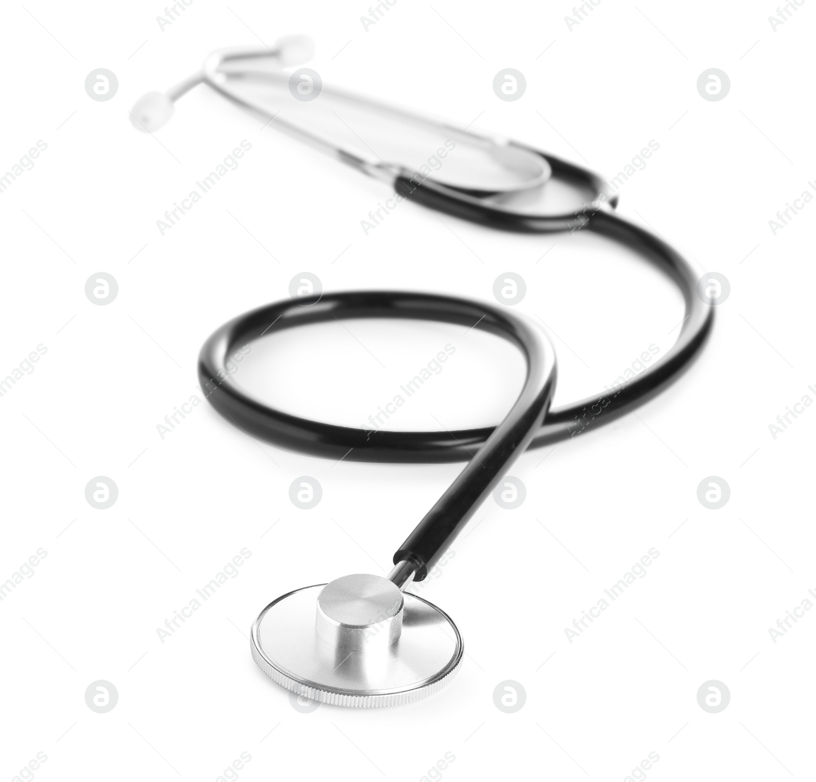 Photo of Stethoscope on white background. Professional medical device