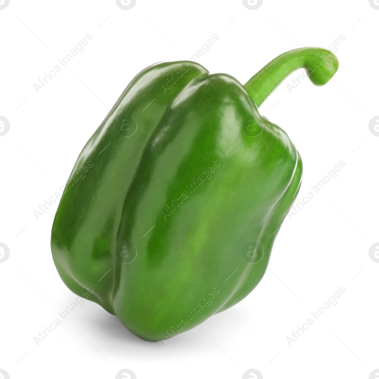 Photo of Ripe green bell pepper on white background