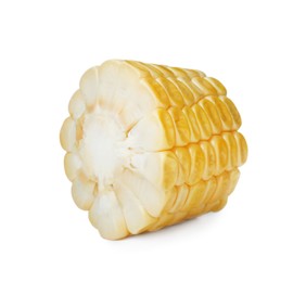 Small piece of corncob on white background