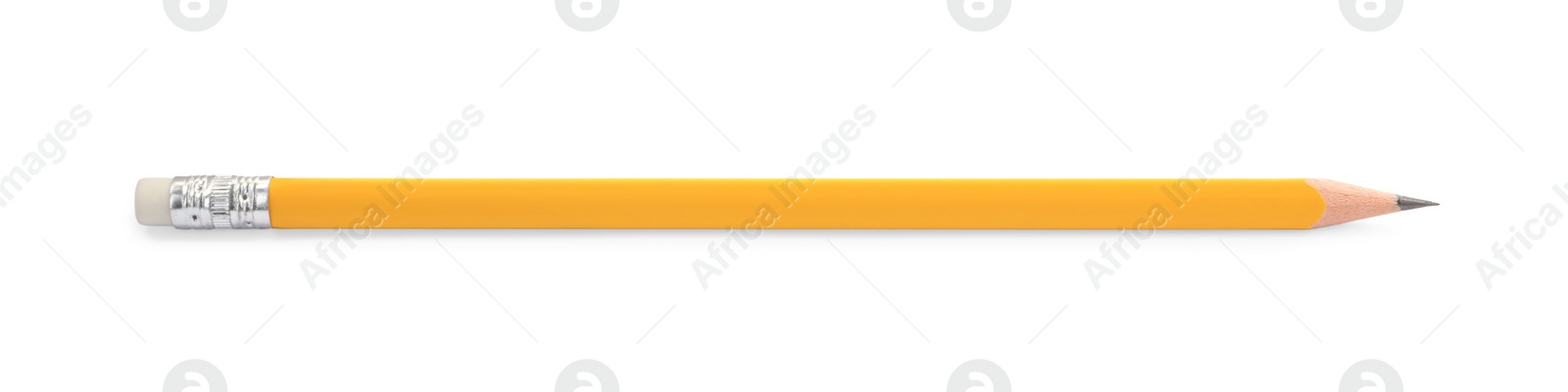 Photo of One sharp graphite pencil isolated on white