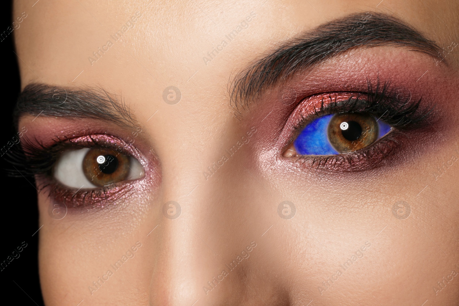 Image of Closeup view of woman with eyeball tattoo