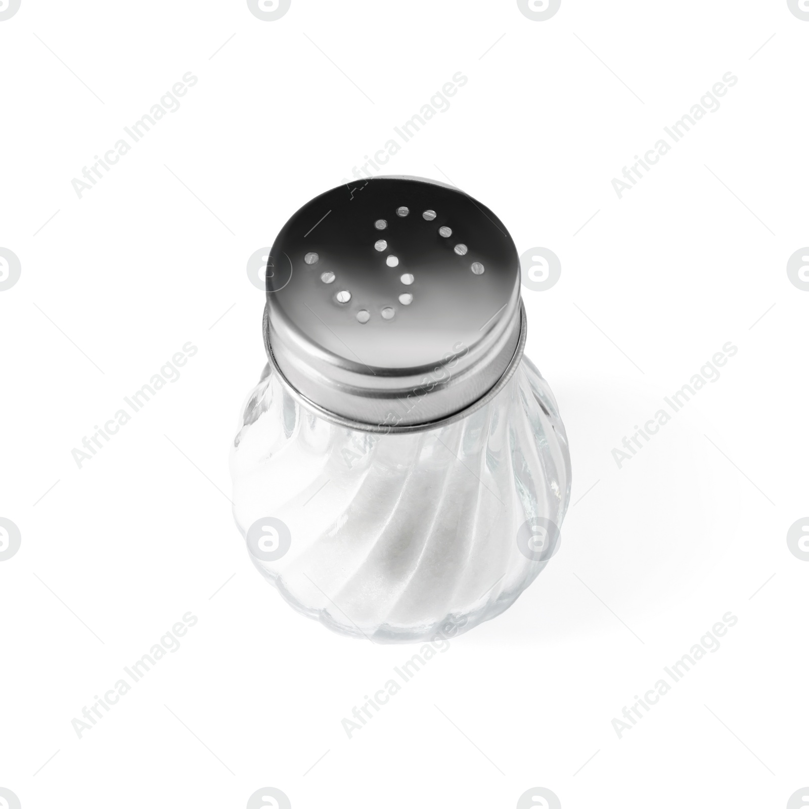 Photo of Salt shaker isolated on white. Kitchen utensil