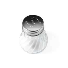 Photo of Salt shaker isolated on white. Kitchen utensil