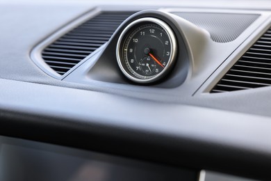 Tachometer inside of modern car, closeup view