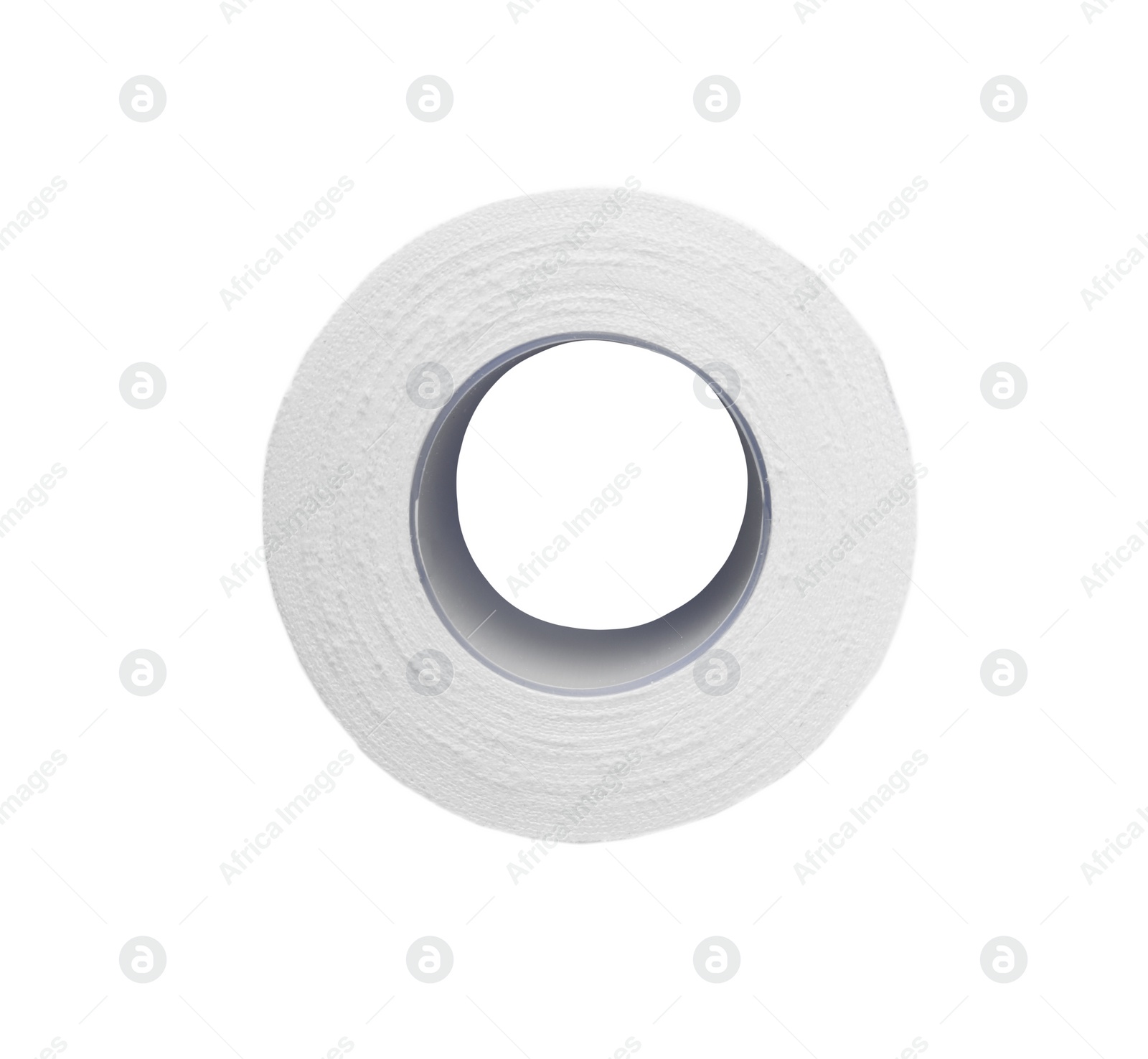 Photo of Medical sticking plaster roll isolated on white. First aid item