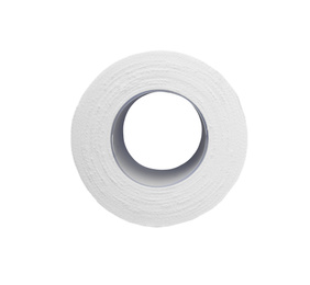 Photo of Medical sticking plaster roll isolated on white. First aid item