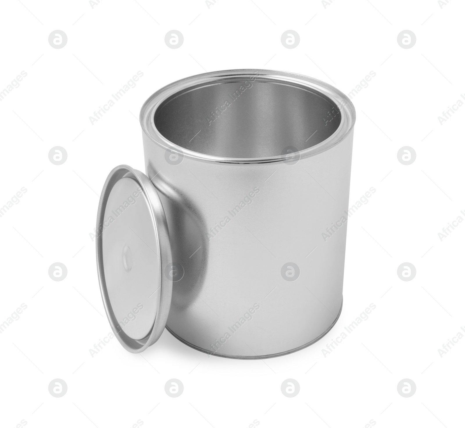 Photo of New metal paint can isolated on white