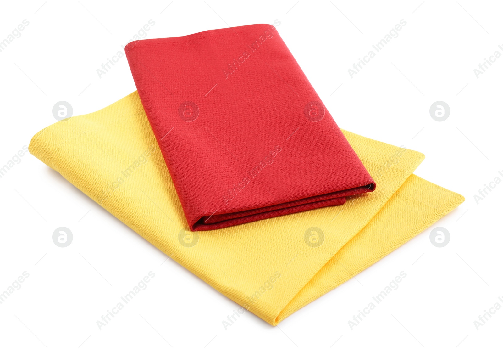 Photo of Fabric napkins for table setting isolated on white