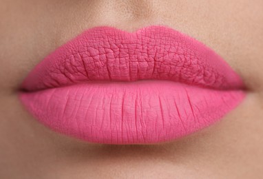 Photo of Closeup view of woman with beautiful full lips