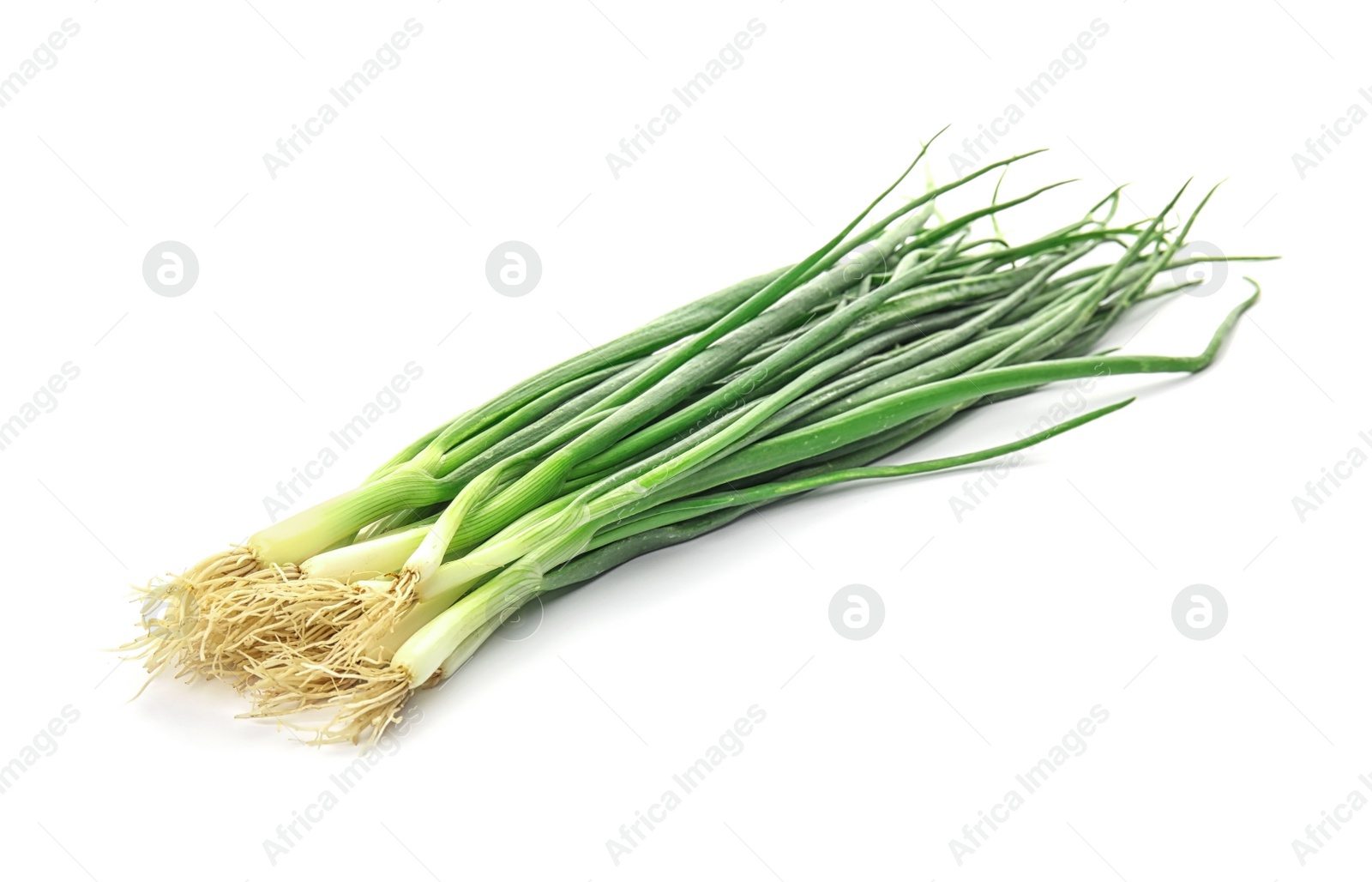 Photo of Fresh green onion on white background