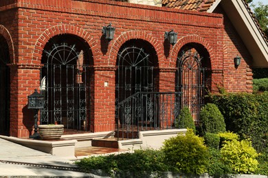 Entrance of building with beautiful old gates