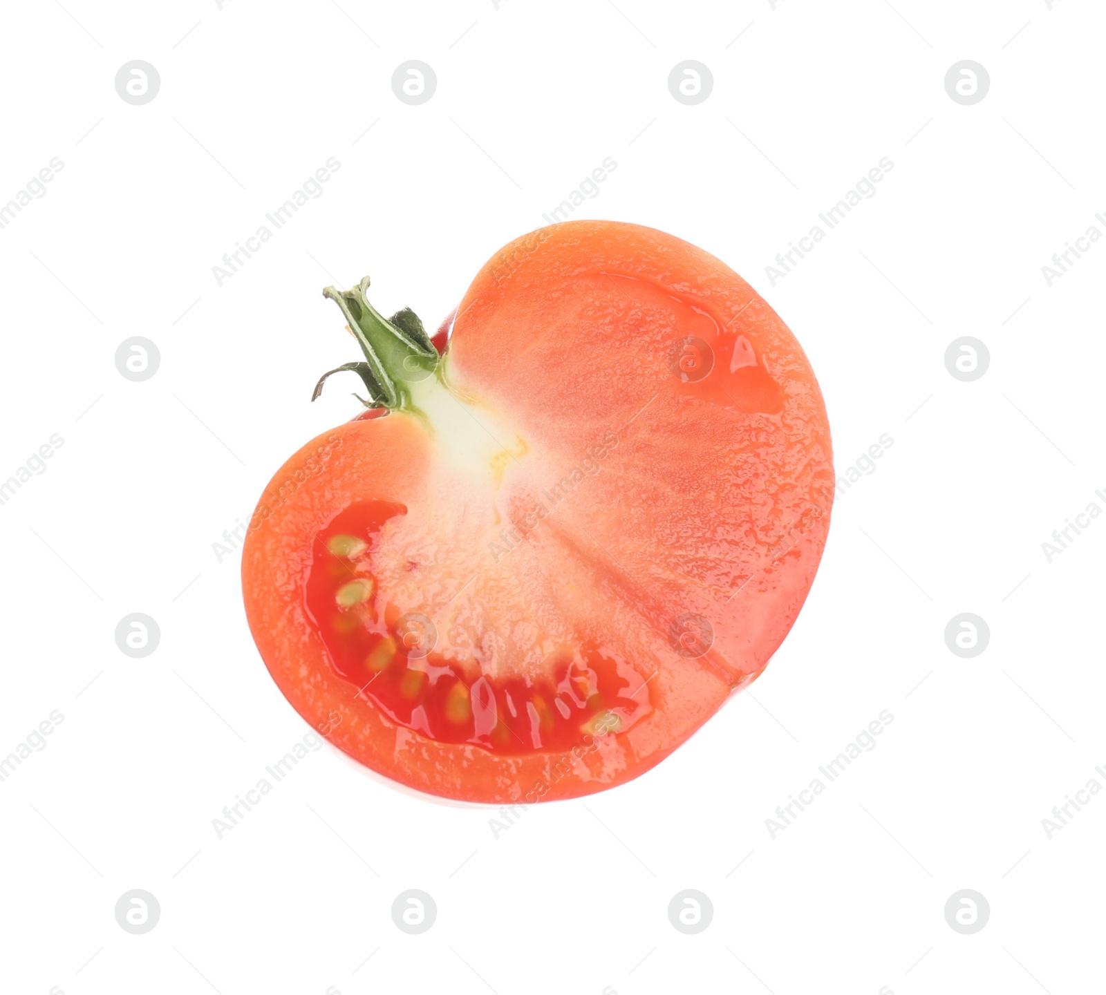 Photo of Half of fresh tomato isolated on white