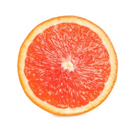 Photo of Citrus fruit. Half of fresh red orange isolated on white