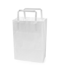 Empty shopping paper bag isolated on white