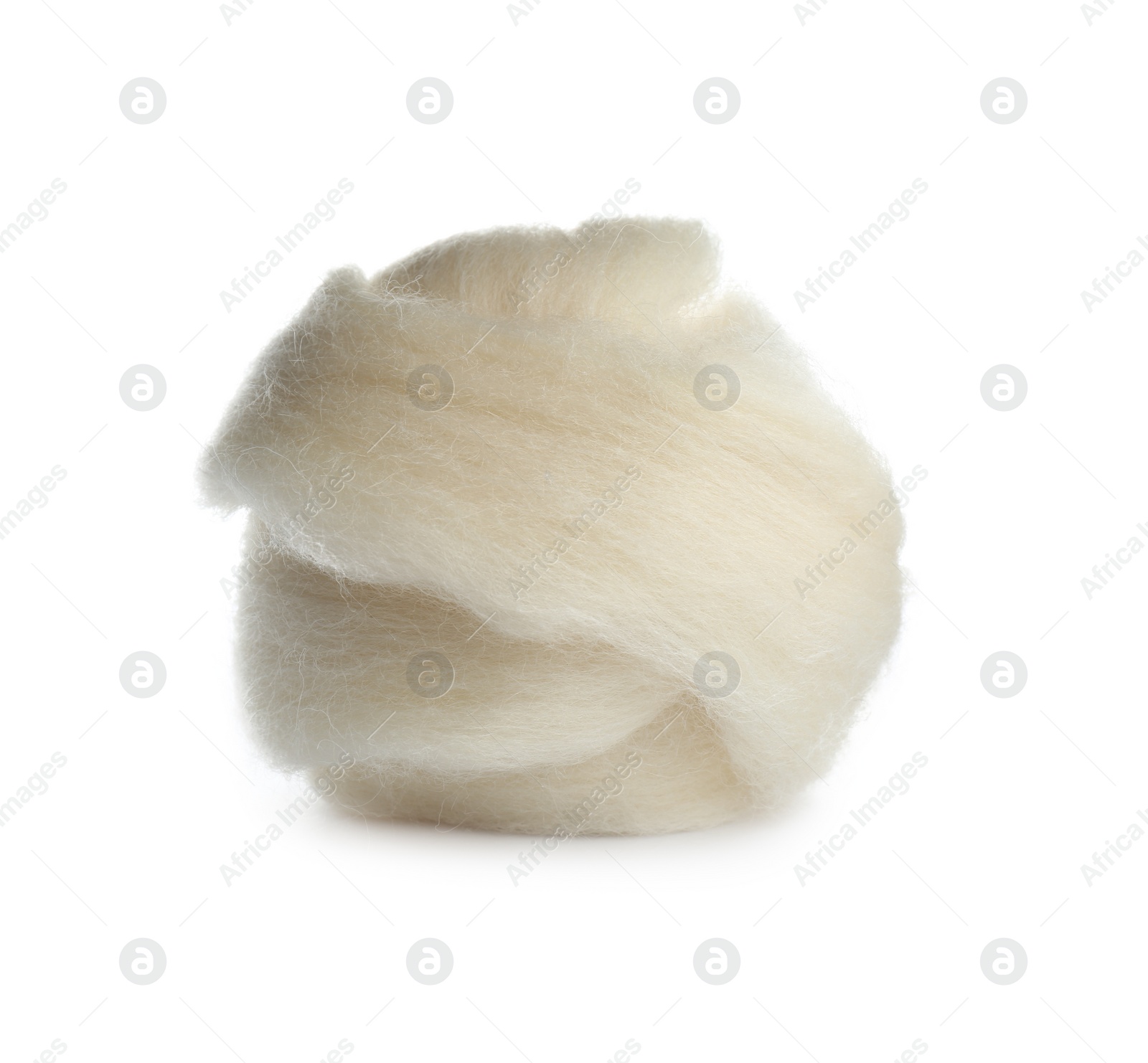 Photo of Ball of combed wool isolated on white