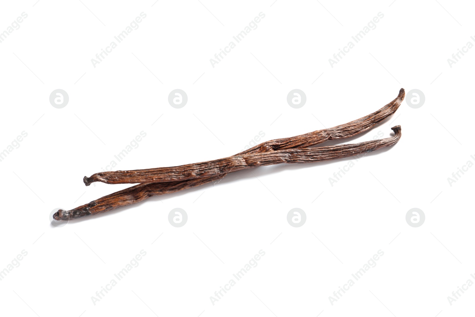 Photo of Aromatic vanilla sticks on white background