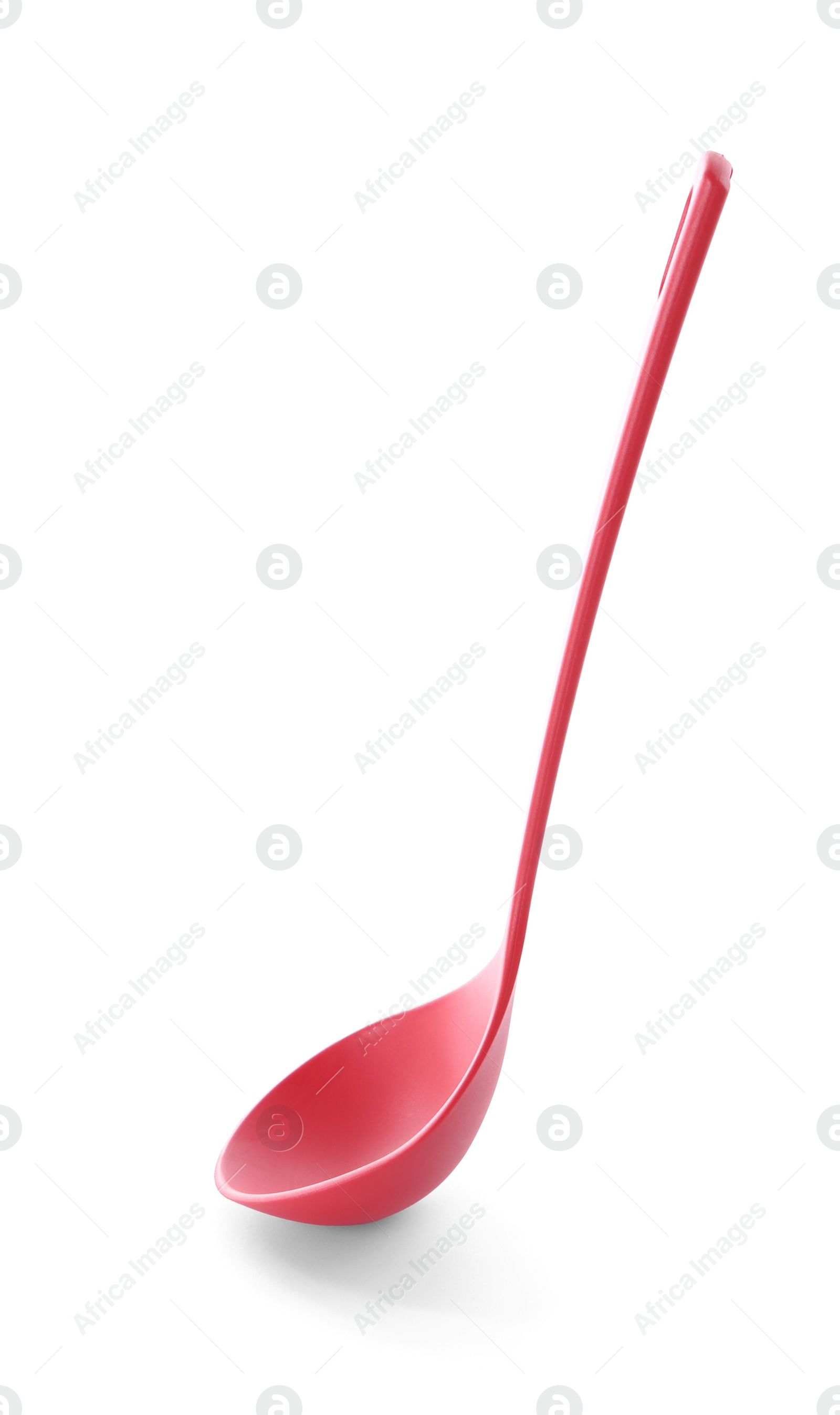 Photo of Soup ladle on white background. Kitchen utensils