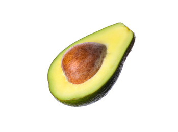 Photo of Half of ripe avocado isolated on white