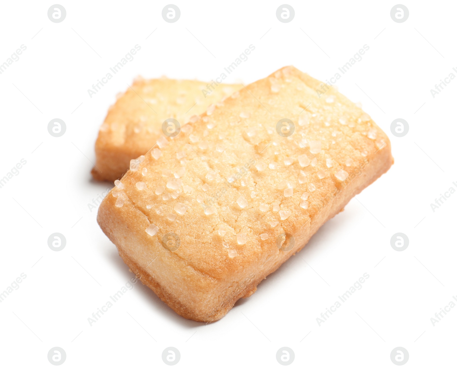 Photo of Tasty Danish butter cookies isolated on white