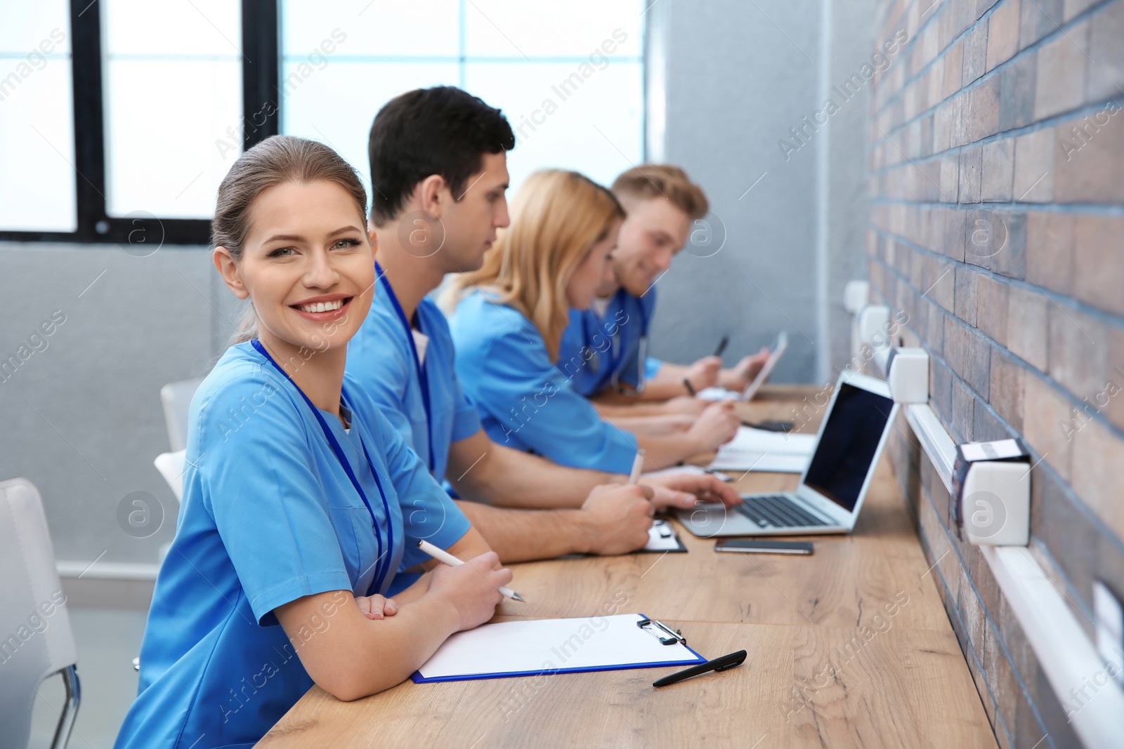 Photo of Medical student with groupmates studying in university