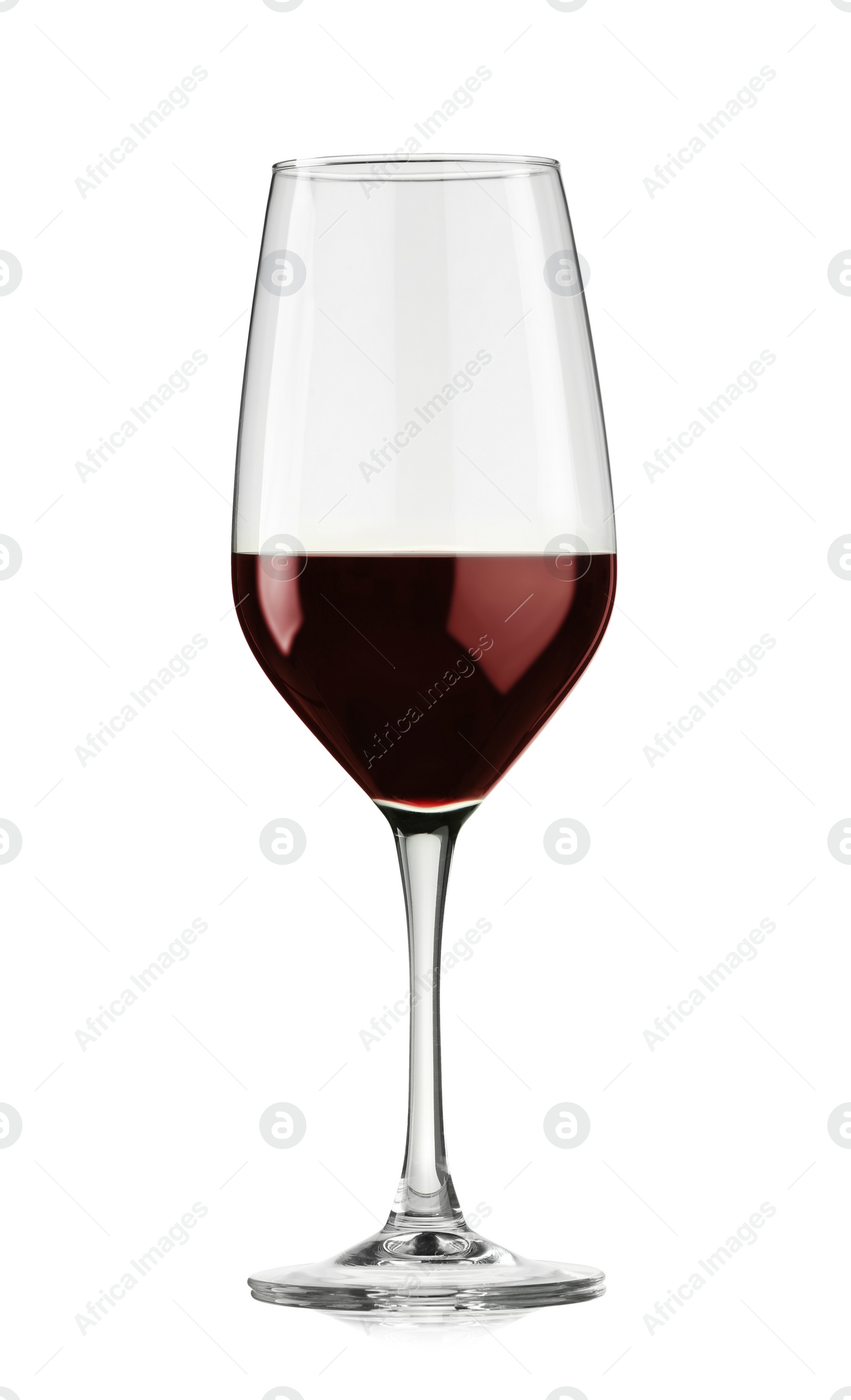 Photo of Red wine in glass isolated on white