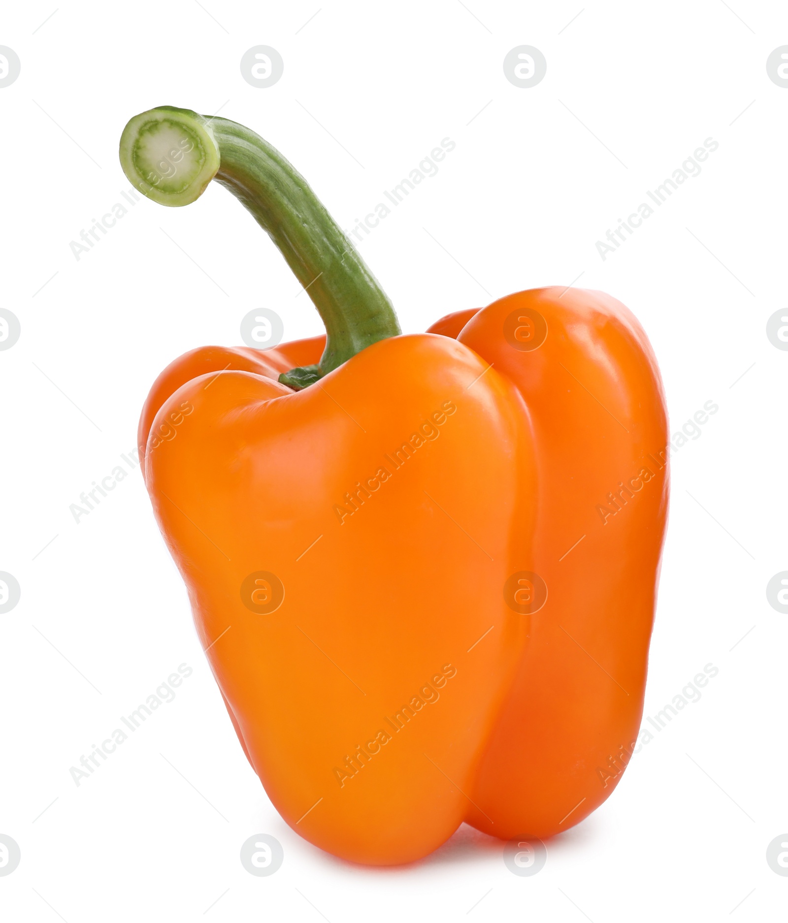 Photo of Ripe orange bell pepper isolated on white