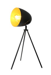 Photo of Modern lamp on white background. Idea for interior design
