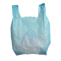 Disposable plastic garbage bag isolated on white