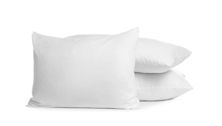 Blank soft new pillows isolated on white