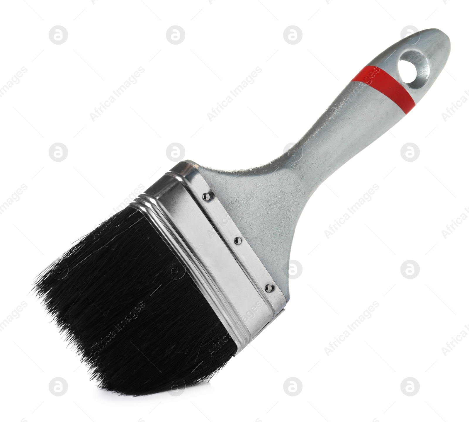 Photo of New paint brush on white background. Decorating tool