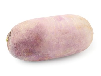 Ripe purple daikon radish isolated on white