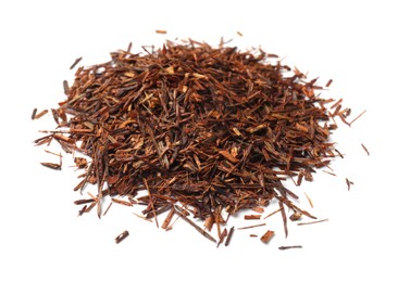 Photo of Heap of rooibos tea isolated on white