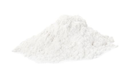 Pile of baking powder isolated on white