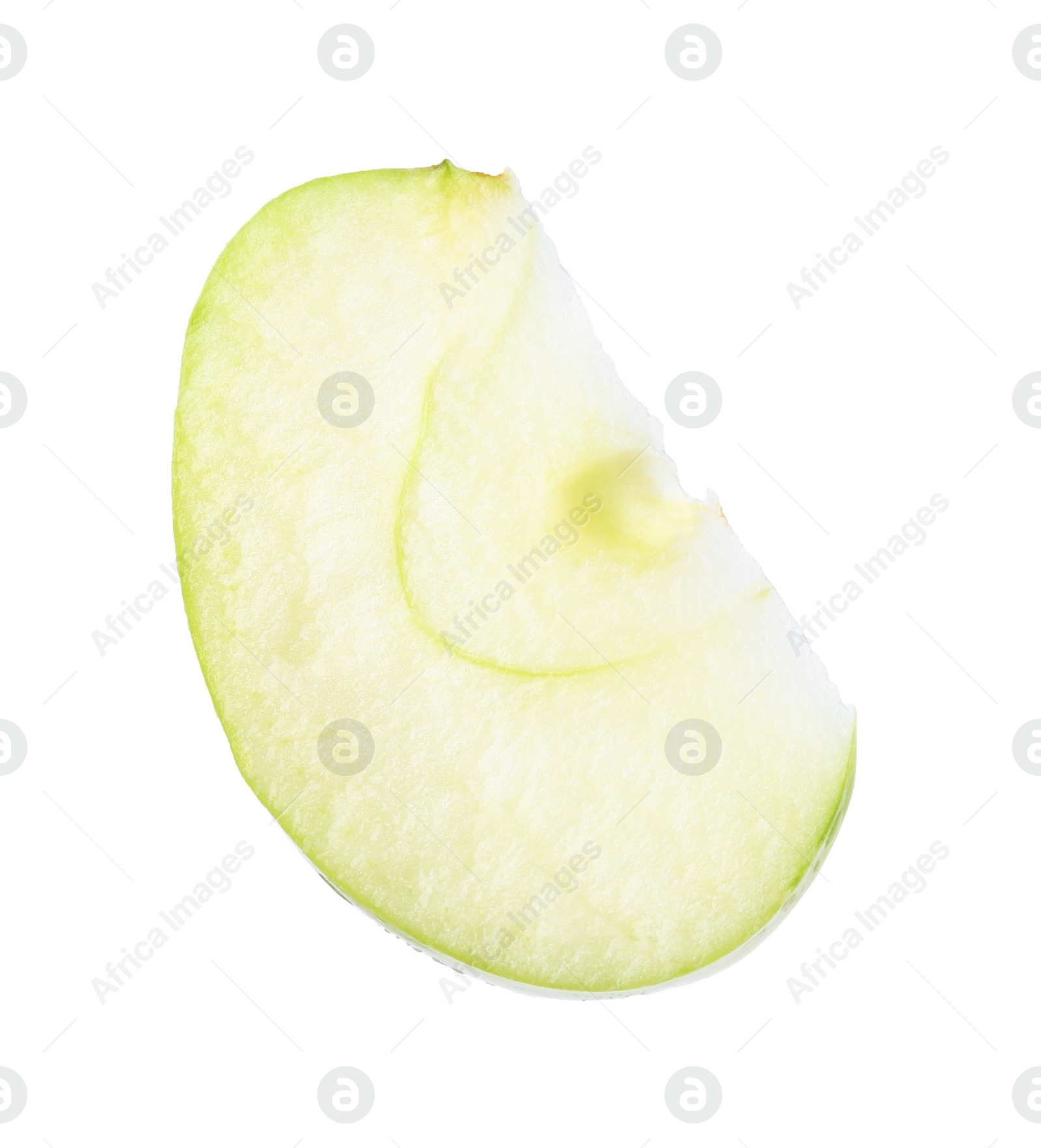 Photo of Piece of ripe green apple isolated on white