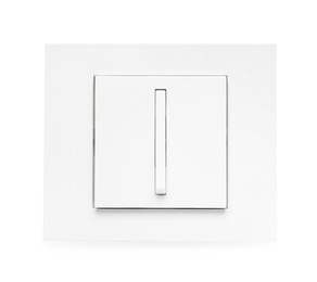 Photo of Light switch isolated on white, top view