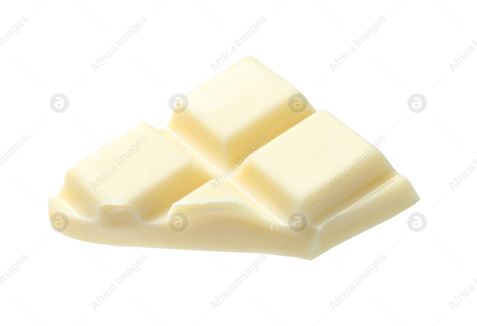 Photo of Piece of delicious chocolate bar isolated on white