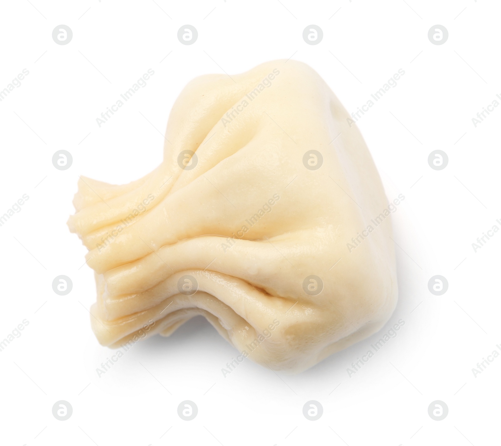 Photo of Boiled dumpling with tasty filling isolated on white