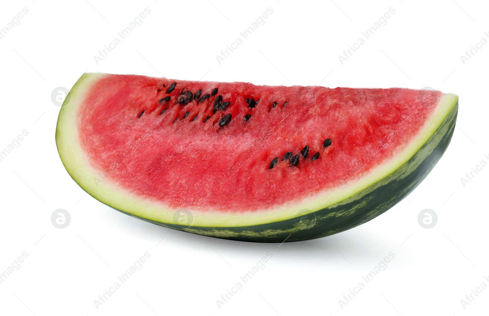 Photo of Slice of delicious ripe watermelon isolated on white