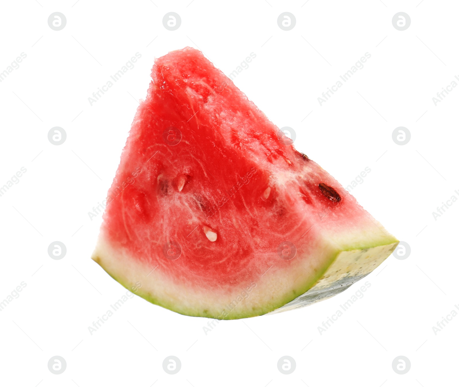 Photo of Slice of delicious ripe watermelon isolated on white