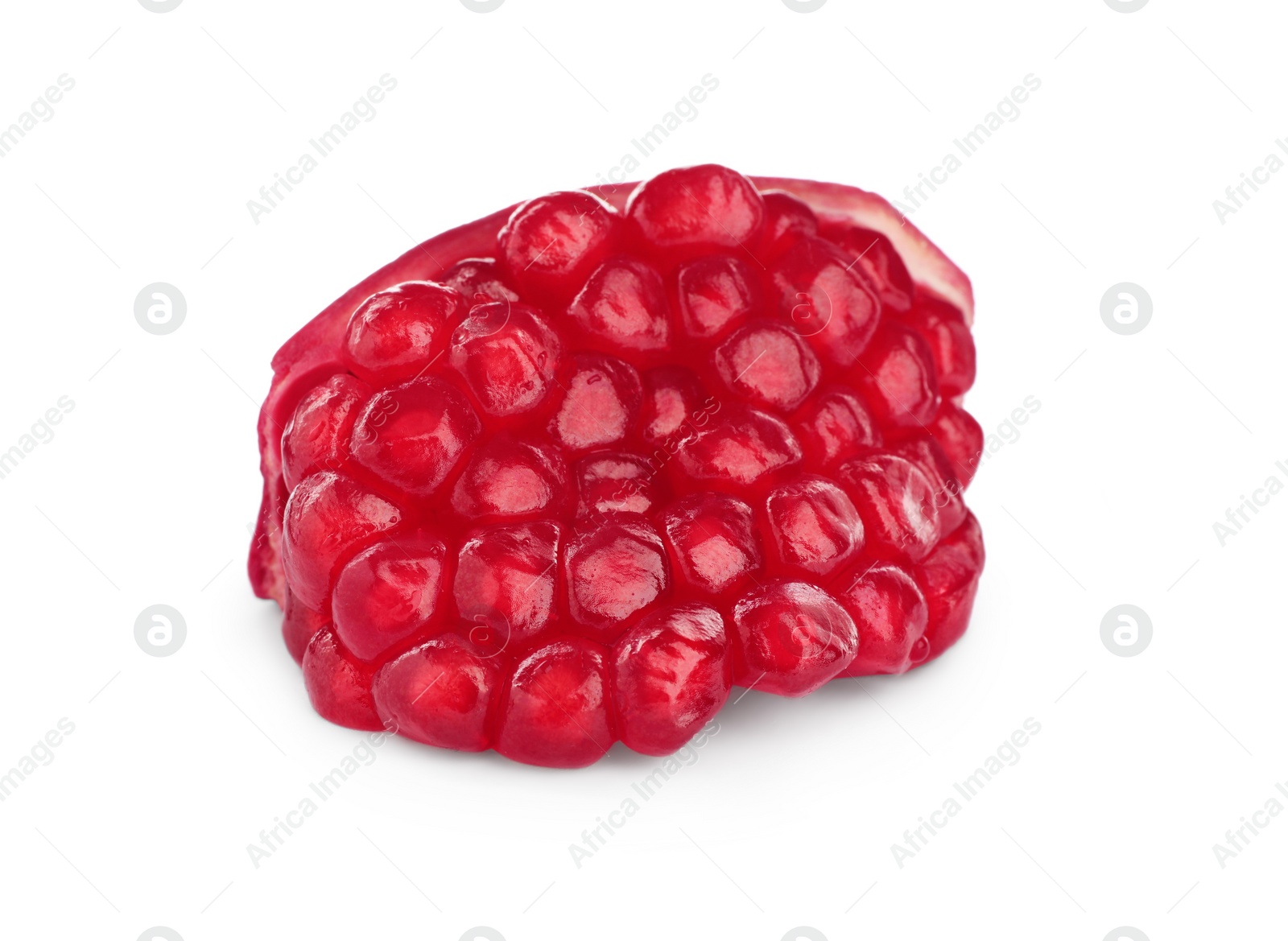 Photo of Piece of ripe juicy pomegranate isolated on white