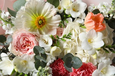 Bouquet of beautiful flowers as background, closeup