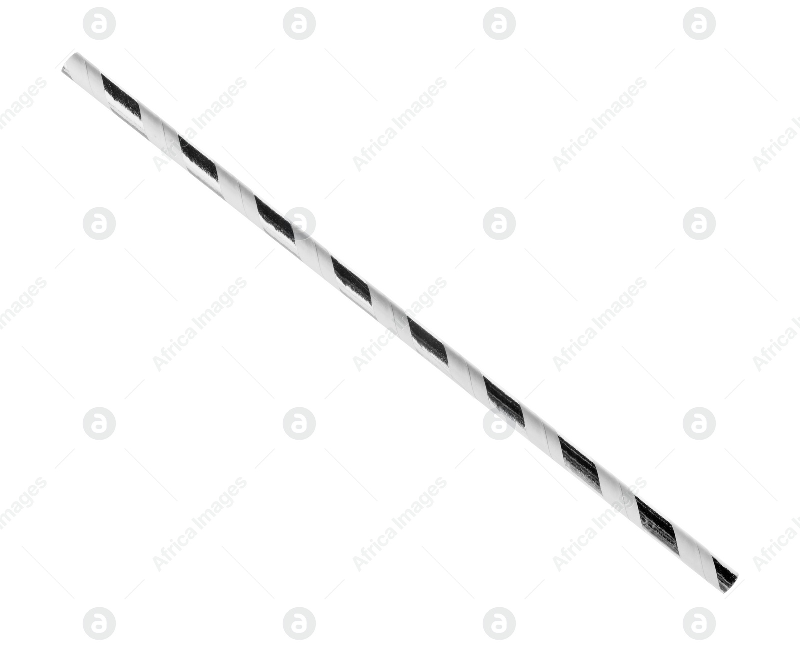 Photo of Striped paper cocktail tube isolated on white