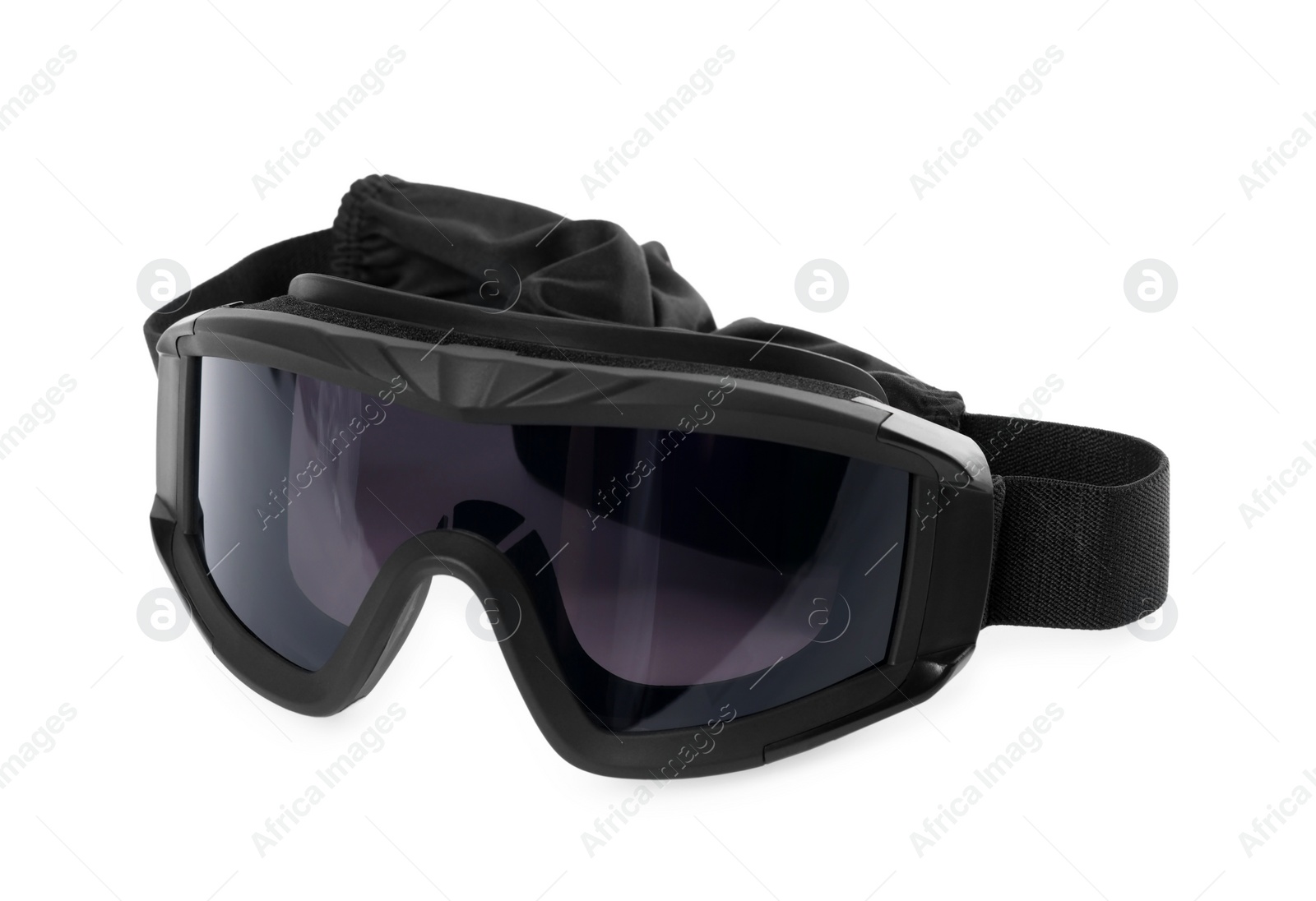 Photo of Tactical glasses isolated on white. Military training equipment